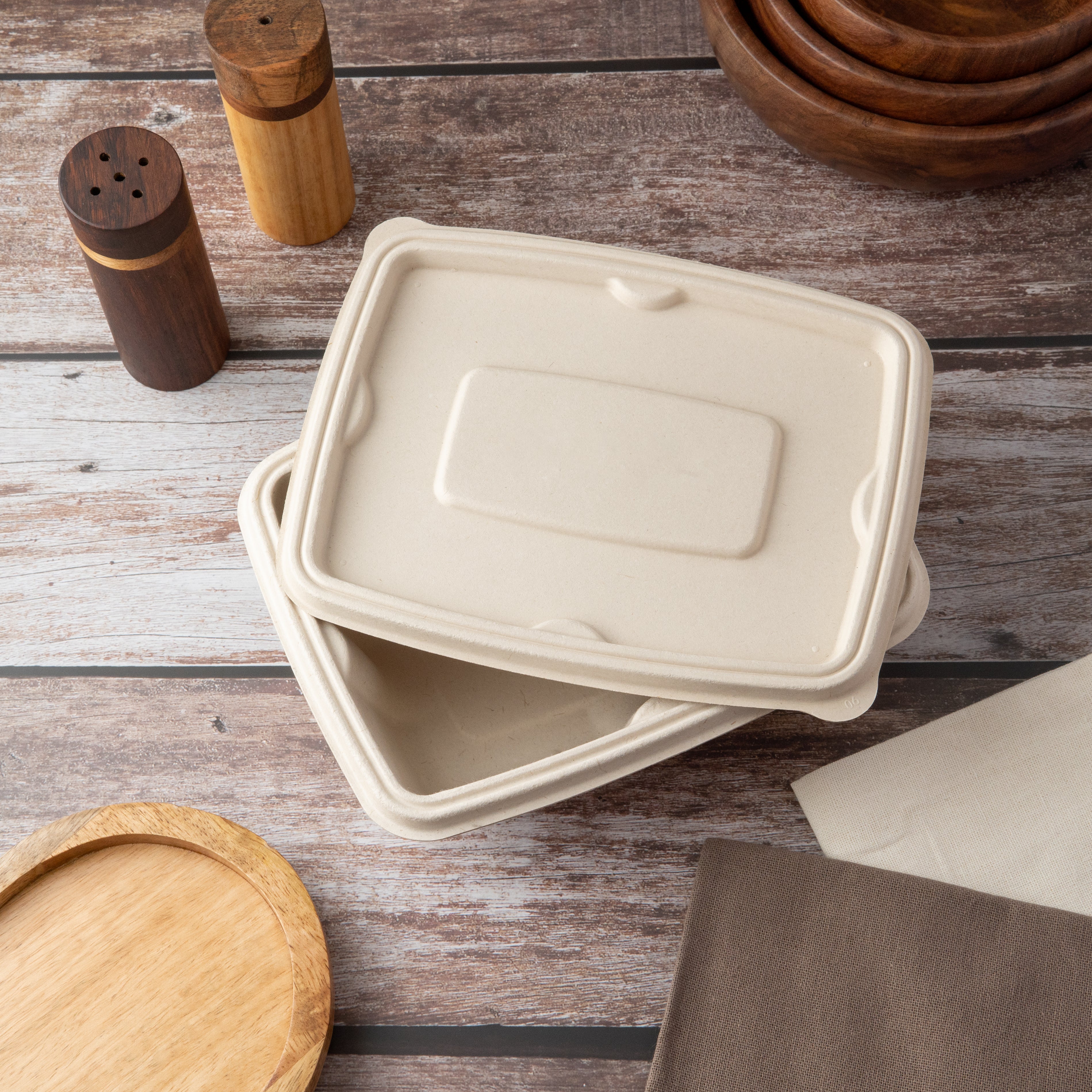Eco-Friendly Lid 1000 ml Rectangular Food Container